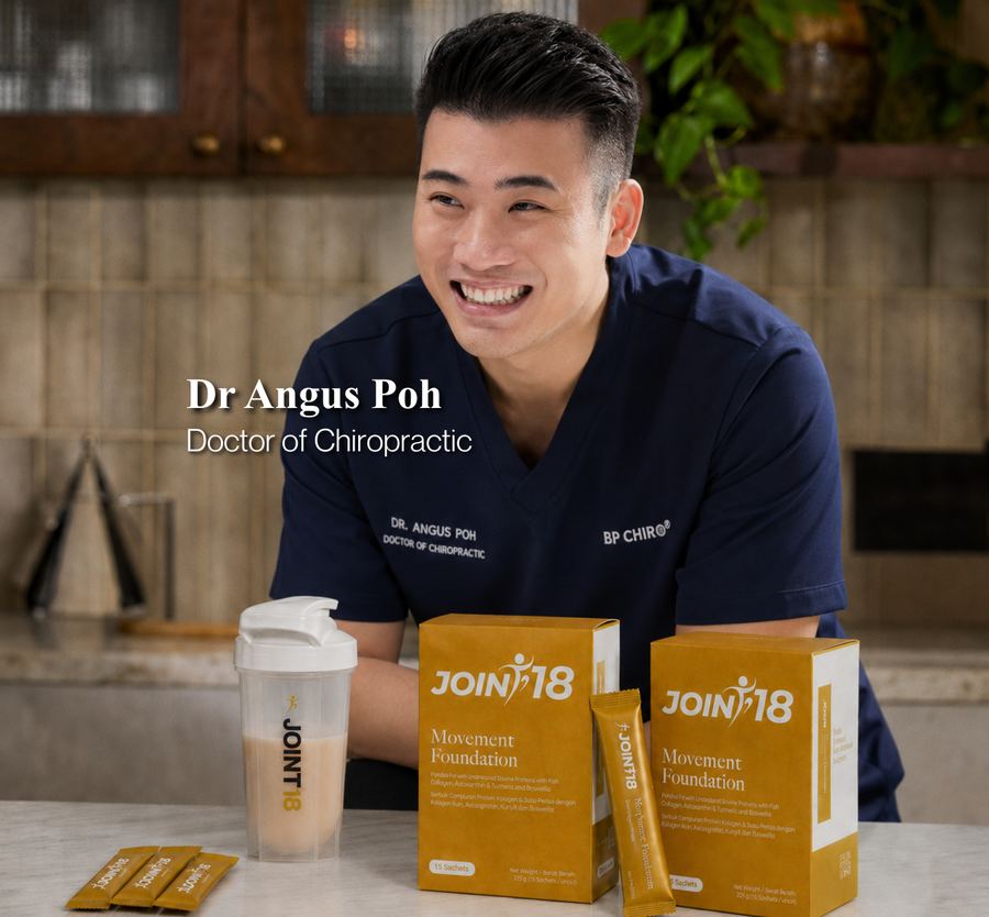 Dr. Angus 与 JOINT18 产品盒、小袋及摇摇杯
