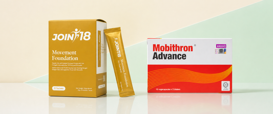 JOINT18 Movement Foundation and Mobithron Advance shown side by side on a clean studio surface.